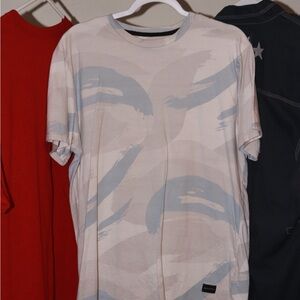 Men's Beige and Blue Graphic T-Shirt